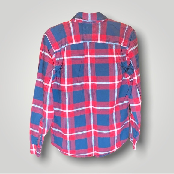 Hollister Plaid Button Down Shirt Red/Blue - Picture 7 of 9